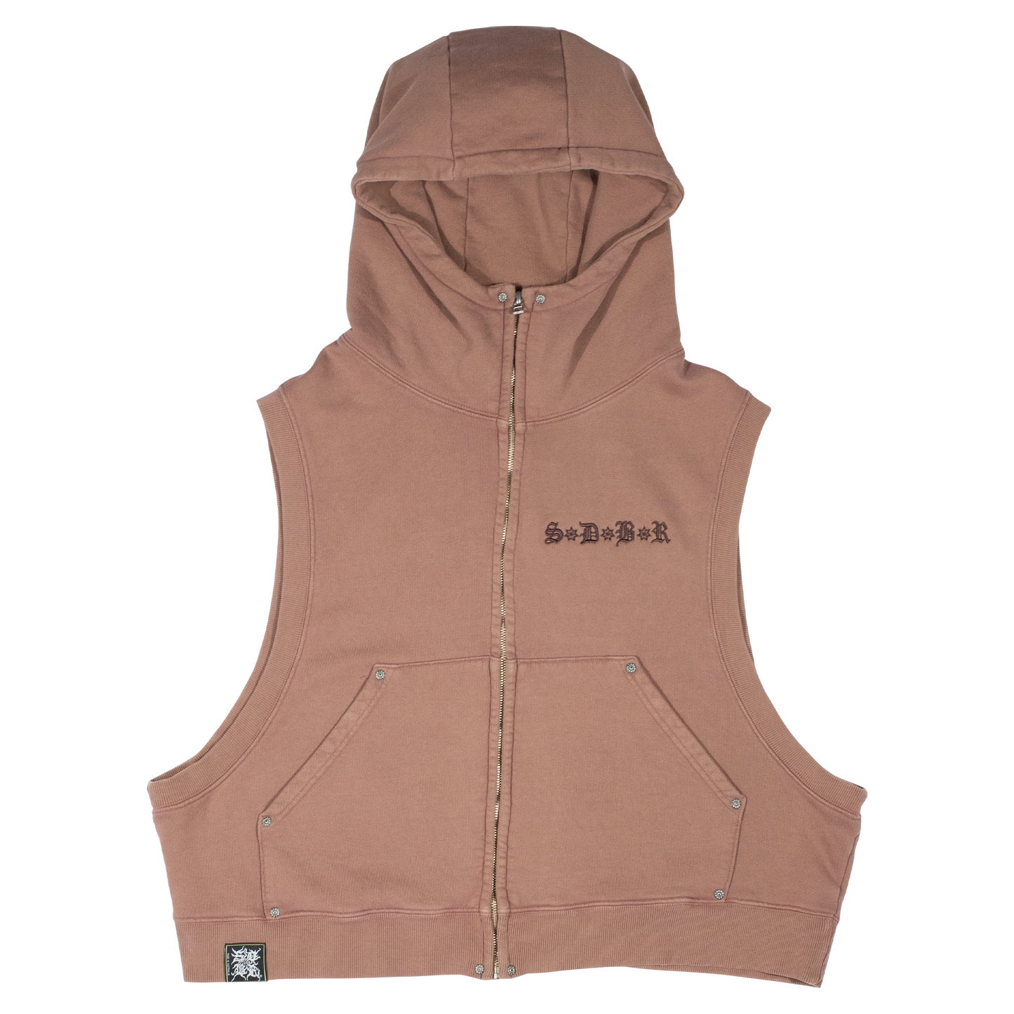 Hooded Vest (Washed Brown)