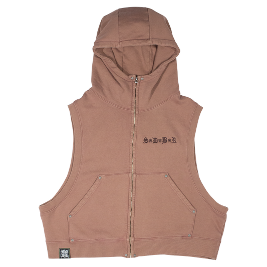Hooded Vest (Washed Brown)